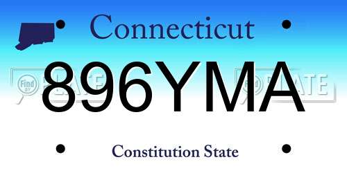896YMA Connecticut License Plate