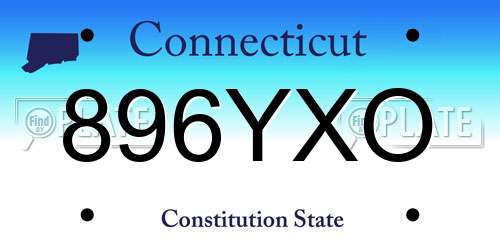 896YXO Connecticut License Plate