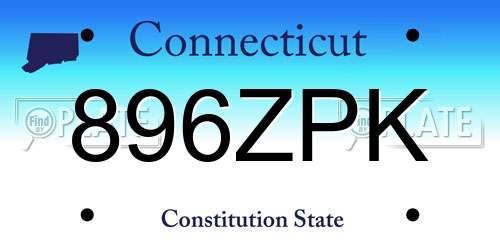 896ZPK Connecticut License Plate