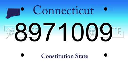 8971009 Connecticut License Plate