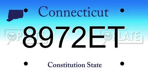 8972ET Connecticut License Plate