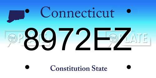 8972EZ Connecticut License Plate