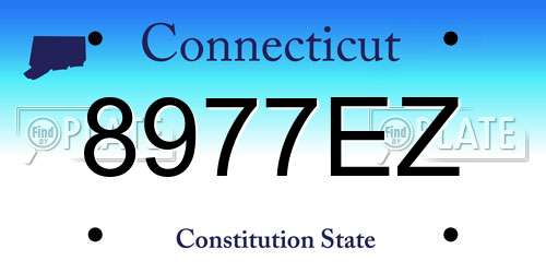 8977EZ Connecticut License Plate