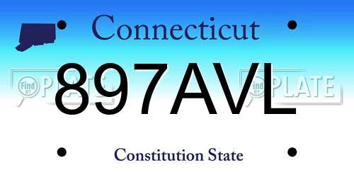 897AVL Connecticut License Plate