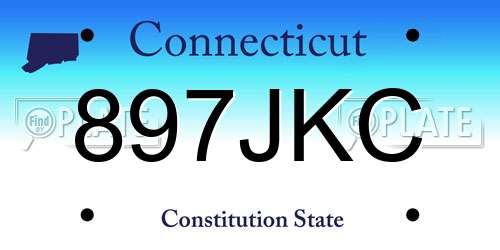 897JKC Connecticut License Plate