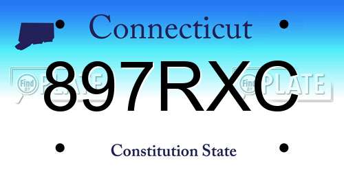 897RXC Connecticut License Plate