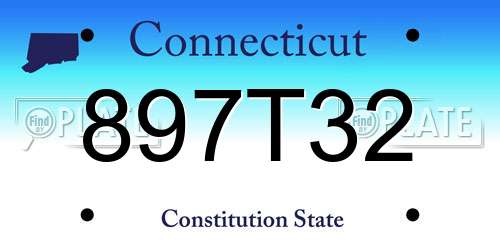 897T32 Connecticut License Plate