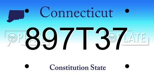 897T37 Connecticut License Plate