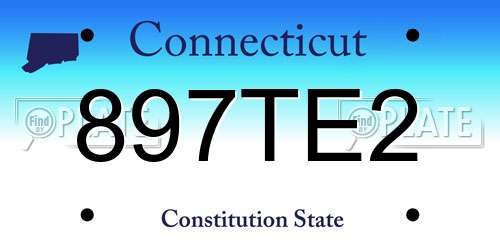 897TE2 Connecticut License Plate
