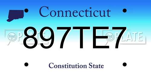 897TE7 Connecticut License Plate