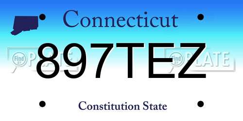 897TEZ Connecticut License Plate