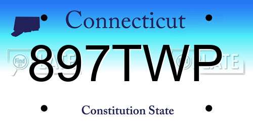 897TWP Connecticut License Plate