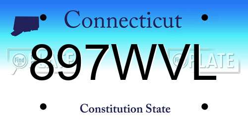 897WVL Connecticut License Plate