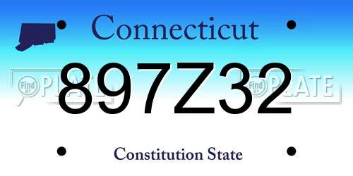 897Z32 Connecticut License Plate