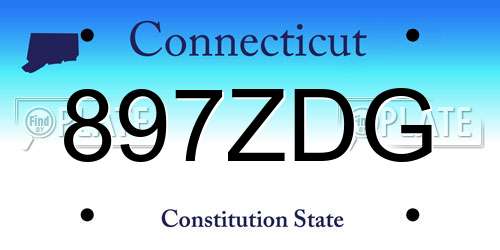 897ZDG Connecticut License Plate