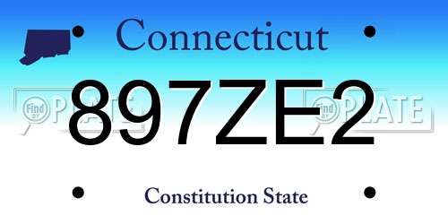 897ZE2 Connecticut License Plate