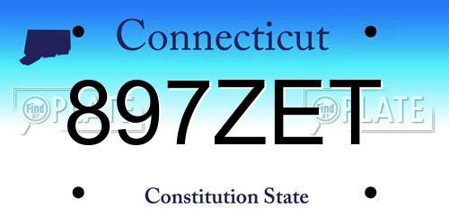 897ZET Connecticut License Plate