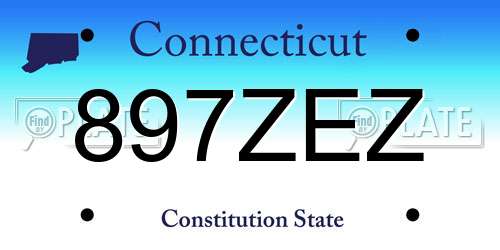 897ZEZ Connecticut License Plate