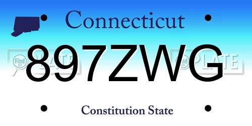 897ZWG Connecticut License Plate
