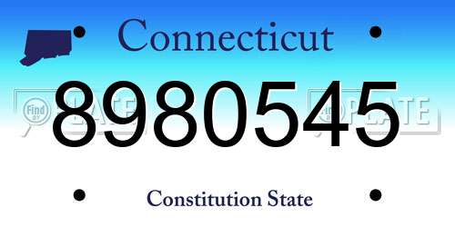 8980545 Connecticut License Plate