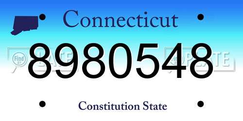 8980548 Connecticut License Plate