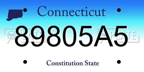89805A5 Connecticut License Plate