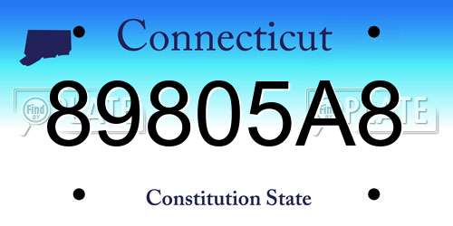 89805A8 Connecticut License Plate