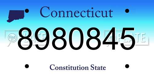 8980845 Connecticut License Plate