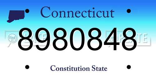 8980848 Connecticut License Plate