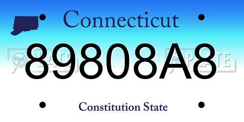 89808A8 Connecticut License Plate