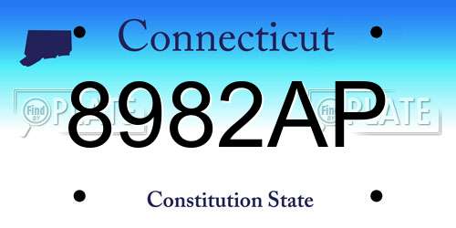 8982AP Connecticut License Plate