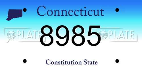8985 Connecticut License Plate