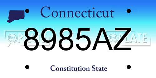 8985AZ Connecticut License Plate