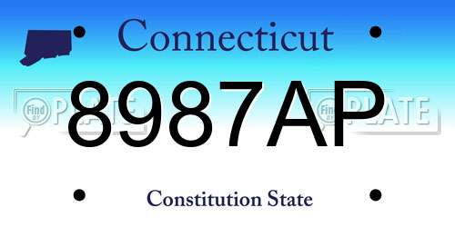 8987AP Connecticut License Plate