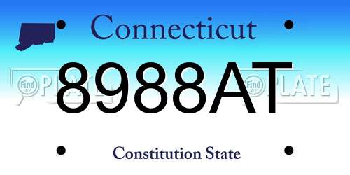 8988AT Connecticut License Plate