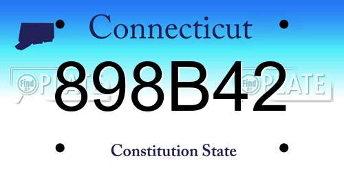 898B42 Connecticut License Plate