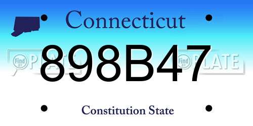 898B47 Connecticut License Plate