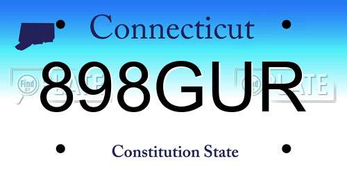 898GUR Connecticut License Plate
