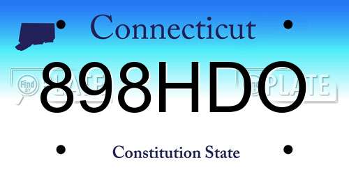 898HDO Connecticut License Plate