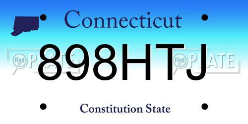 898HTJ Connecticut License Plate