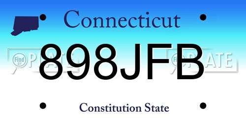 898JFB Connecticut License Plate