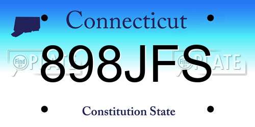 898JFS Connecticut License Plate