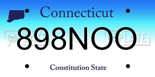 898NOO Connecticut License Plate