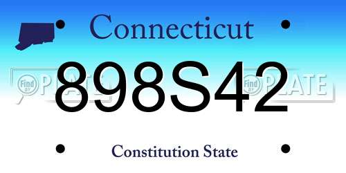 898S42 Connecticut License Plate