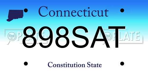 898SAT Connecticut License Plate