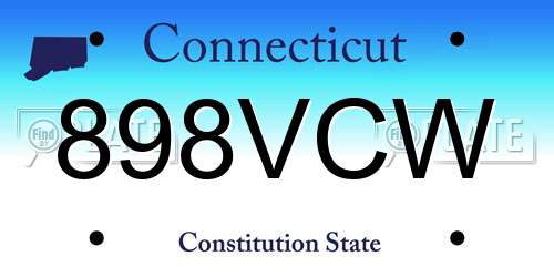 898VCW Connecticut License Plate