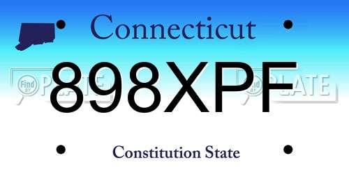 898XPF Connecticut License Plate