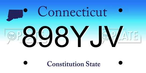 898YJV Connecticut License Plate