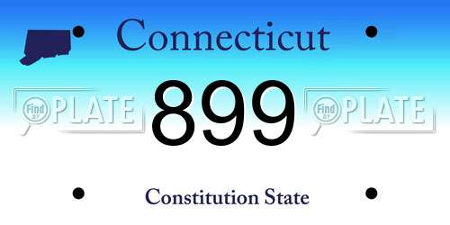 899 Connecticut License Plate