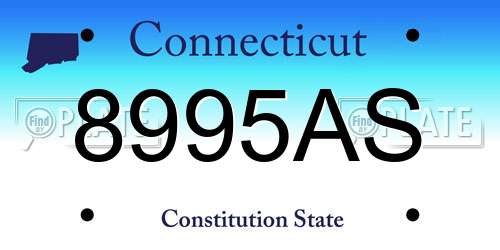 8995AS Connecticut License Plate